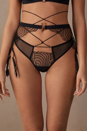 Lenjerie Dama Intimissimi Steal the Show Garter Belt Negrii | RO WY1897