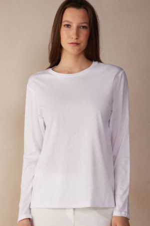 Pantofi Haltere Dama Intimissimi Oversized Top in Supima® Bumbac Albi | RO KI1835