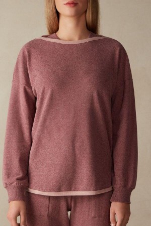 Pijama Dama Intimissimi Iarnă Candies Long Sleeve Top Roz Inchis | RO KI2147
