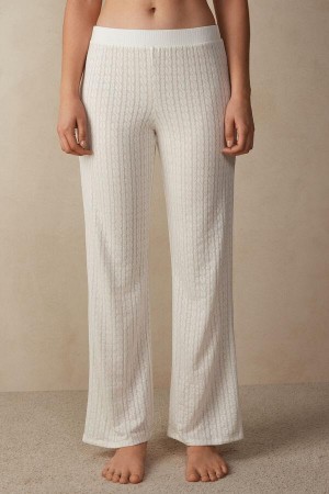 Pijama Dama Intimissimi Timeless Heritage Full Length Pants Albi | RO RW2055
